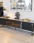 Fellini Home Genero Black and Gold Entertainment Unit