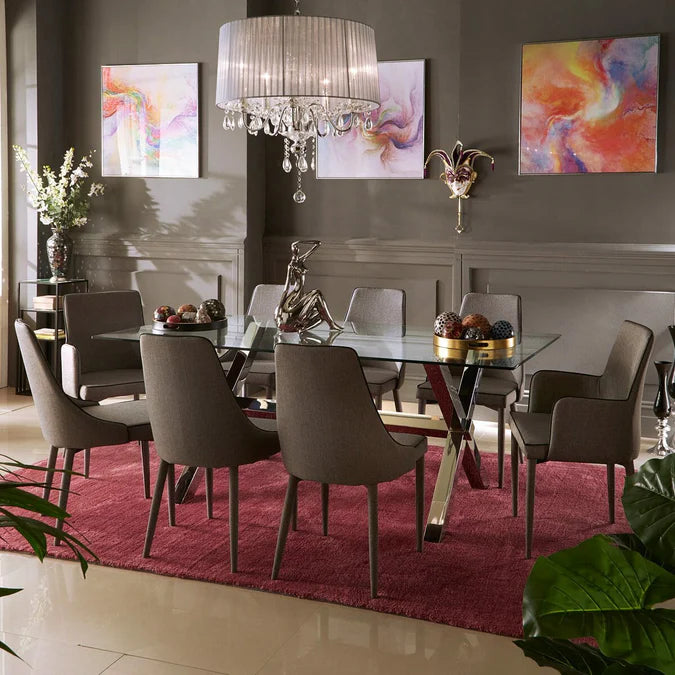 Fellini Home Crossly Rectangular 8 Seater Dining Table