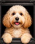 Fellini Home Blond Cockapoo Black and Gold Frame