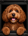 Fellini Home Brown Cockapoo Black and Gold Frame