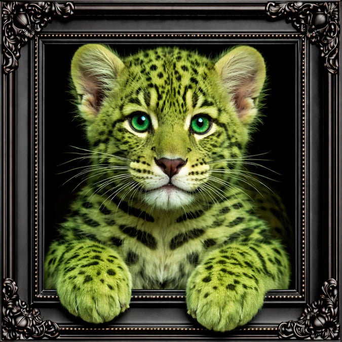 Fellini Home Green Leopard Cub Frame