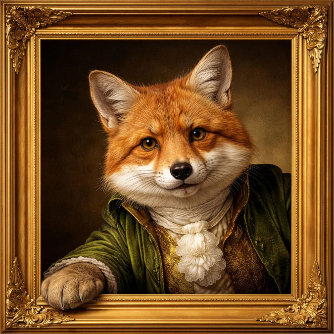 Fellini Home Gentleman Fox Cat Wall Art