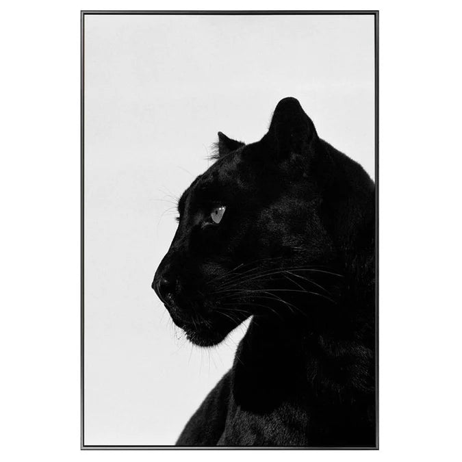Fellini Home Framed Glass Black Panther Art
