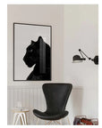 Fellini Home Framed Glass Black Panther Art