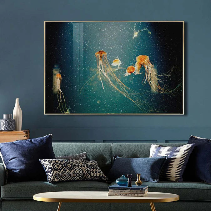 Fellini Home Jellyfish Glass Wall Art