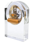 Fellini Home Animated Crystal Oval Glass Mantle Clock