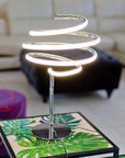 Fellini Home LED Spiral Silver Table Lamp