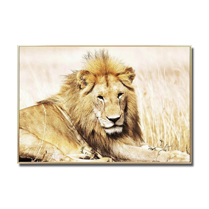 Fellini Home Golden Lion Glass Wall Art