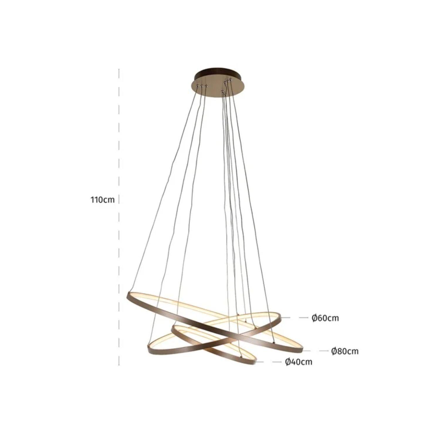 Richmond Interiors Amira Aluminium Hanging Lamp - Gold Finish HL - 0124 - Fellini Home Ltd