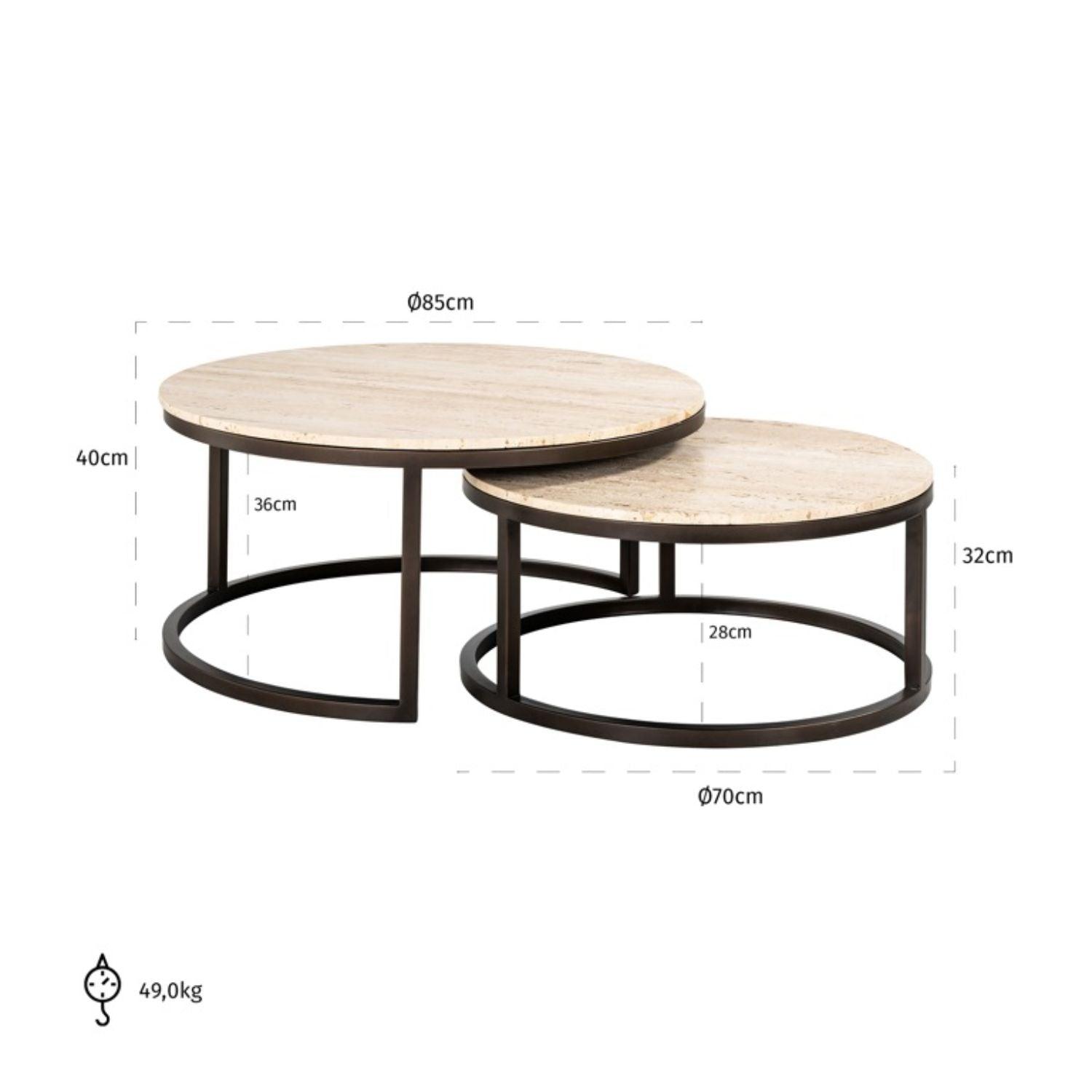 Richmond Interiors Avalon Coffee Table Set Of 2 In Bronze 7662 - Fellini Home Ltd