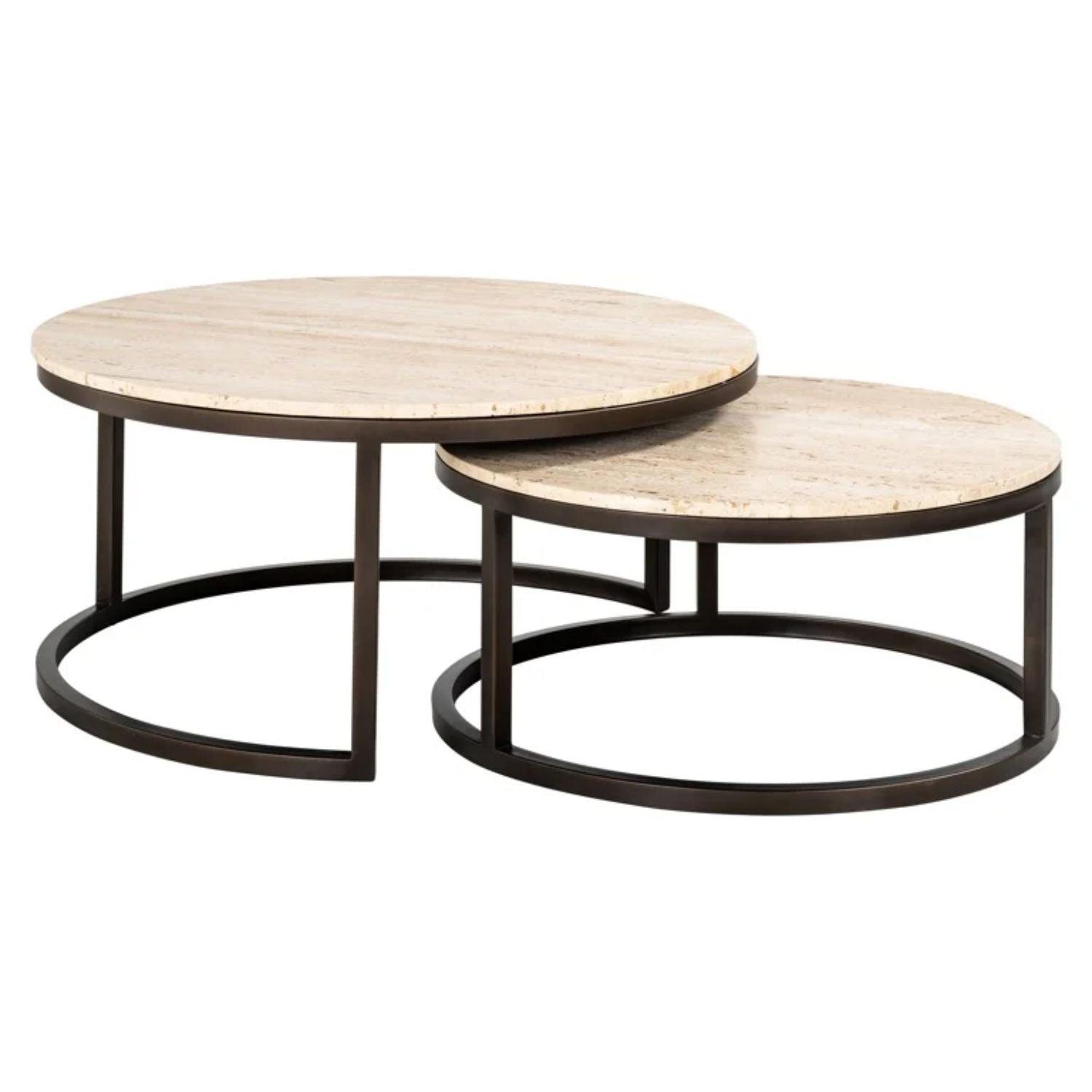 Richmond Interiors Avalon Coffee Table Set Of 2 In Bronze 7662 - Fellini Home Ltd