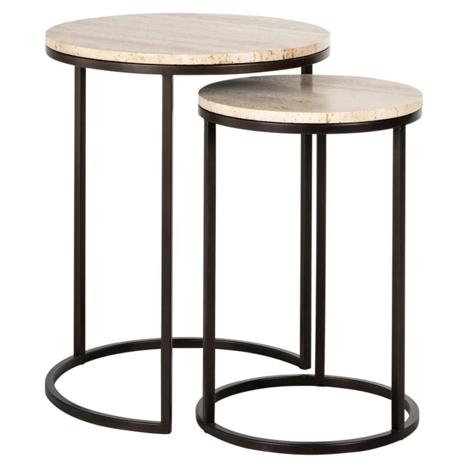 Richmond Interiors Avalon Side Table Set Of 2 In Bronze 7663 - Fellini Home Ltd