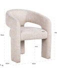 Richmond Interiors Belle Chair Lovely Cream S4733 FR - Fellini Home Ltd