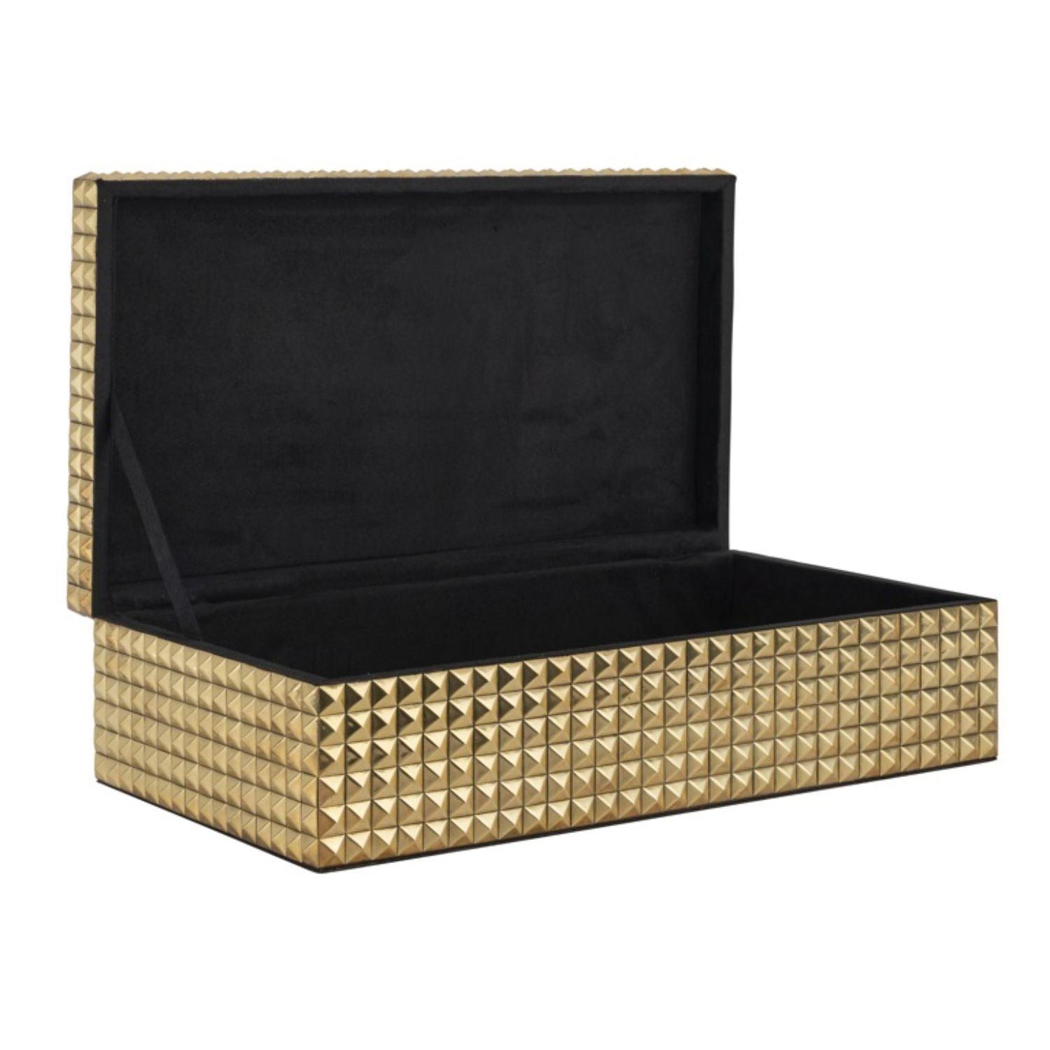 Richmond Interiors Blaze Jewellery Box In Gold JB - 0007 - Fellini Home Ltd