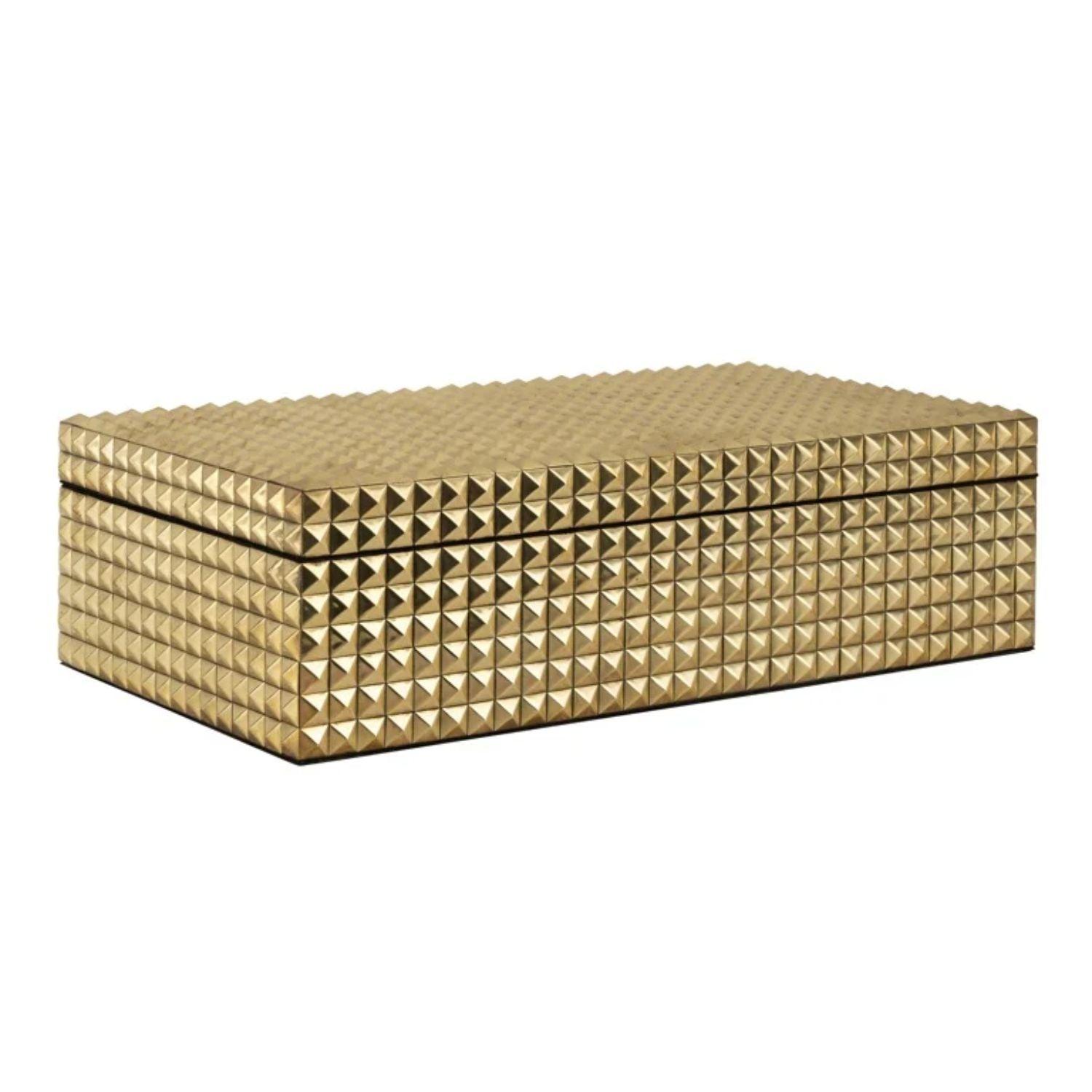 Richmond Interiors Blaze Jewellery Box In Gold JB - 0007 - Fellini Home Ltd