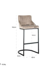 Richmond Interiors Bolton Barstool in Khaki and Black S4579 FR - Fellini Home Ltd