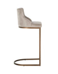 Richmond Interiors Bolton Barstool in Khaki and Brushed Gold S4580 FR - Fellini Home Ltd