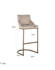 Richmond Interiors Bolton Barstool in Khaki and Brushed Gold S4580 FR - Fellini Home Ltd