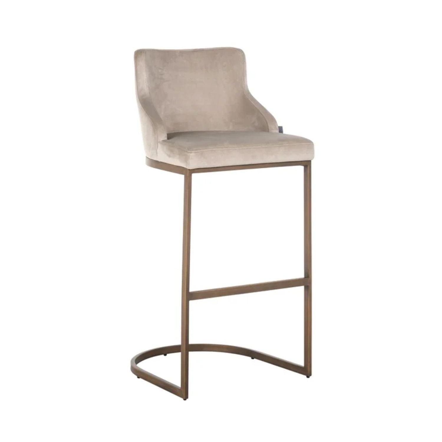 Richmond Interiors Bolton Barstool in Khaki and Brushed Gold S4580 FR - Fellini Home Ltd