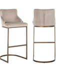 Richmond Interiors Bolton Barstool in Khaki and Brushed Gold S4580 FR - Fellini Home Ltd