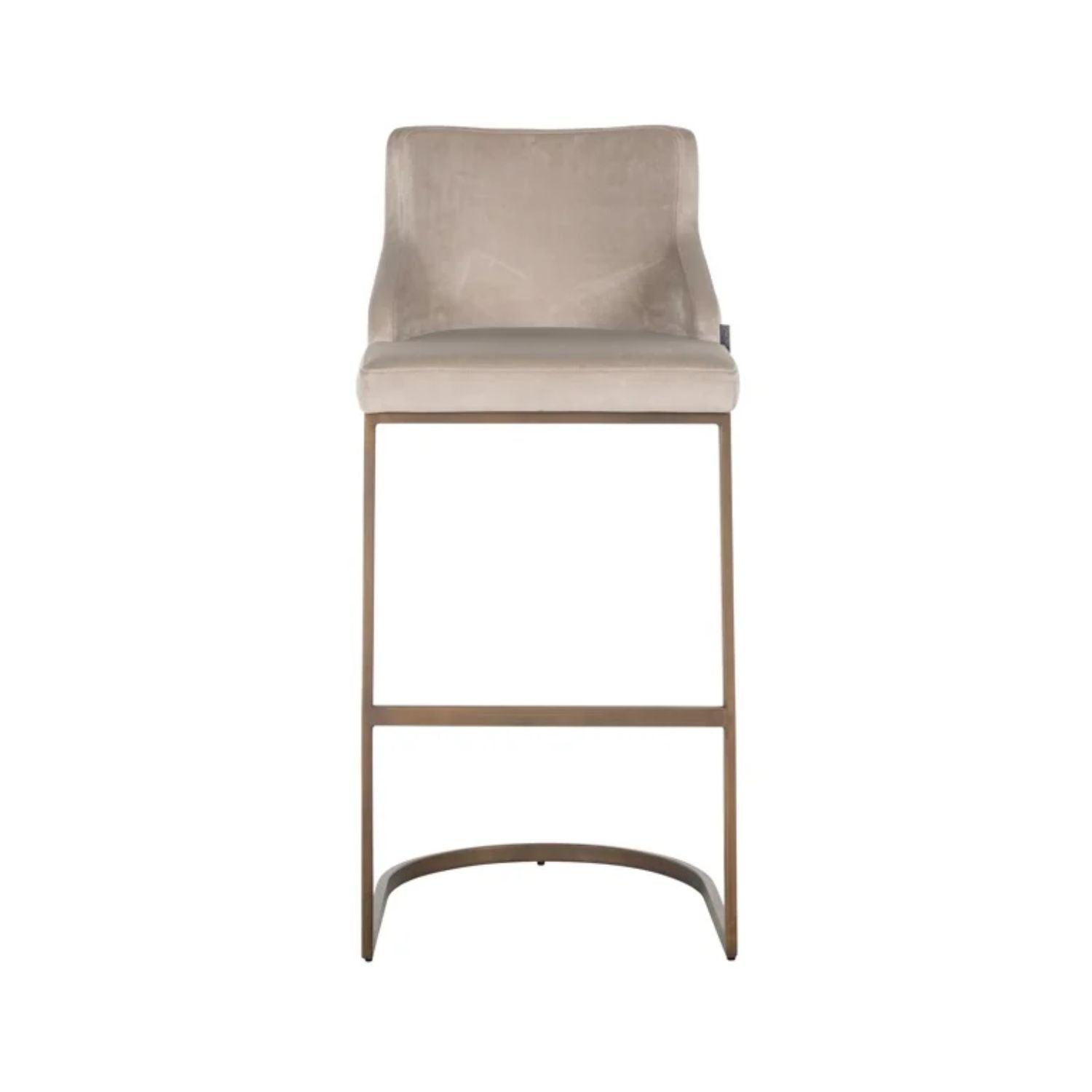 Richmond Interiors Bolton Barstool in Khaki and Brushed Gold S4580 FR - Fellini Home Ltd