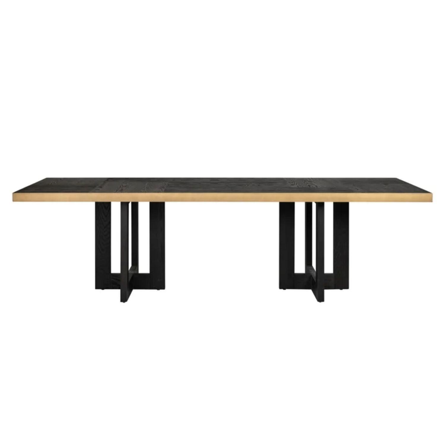 Richmond Interiors Cambon Dining Table In Coffee Brown &amp; Black 7809 - Fellini Home Ltd