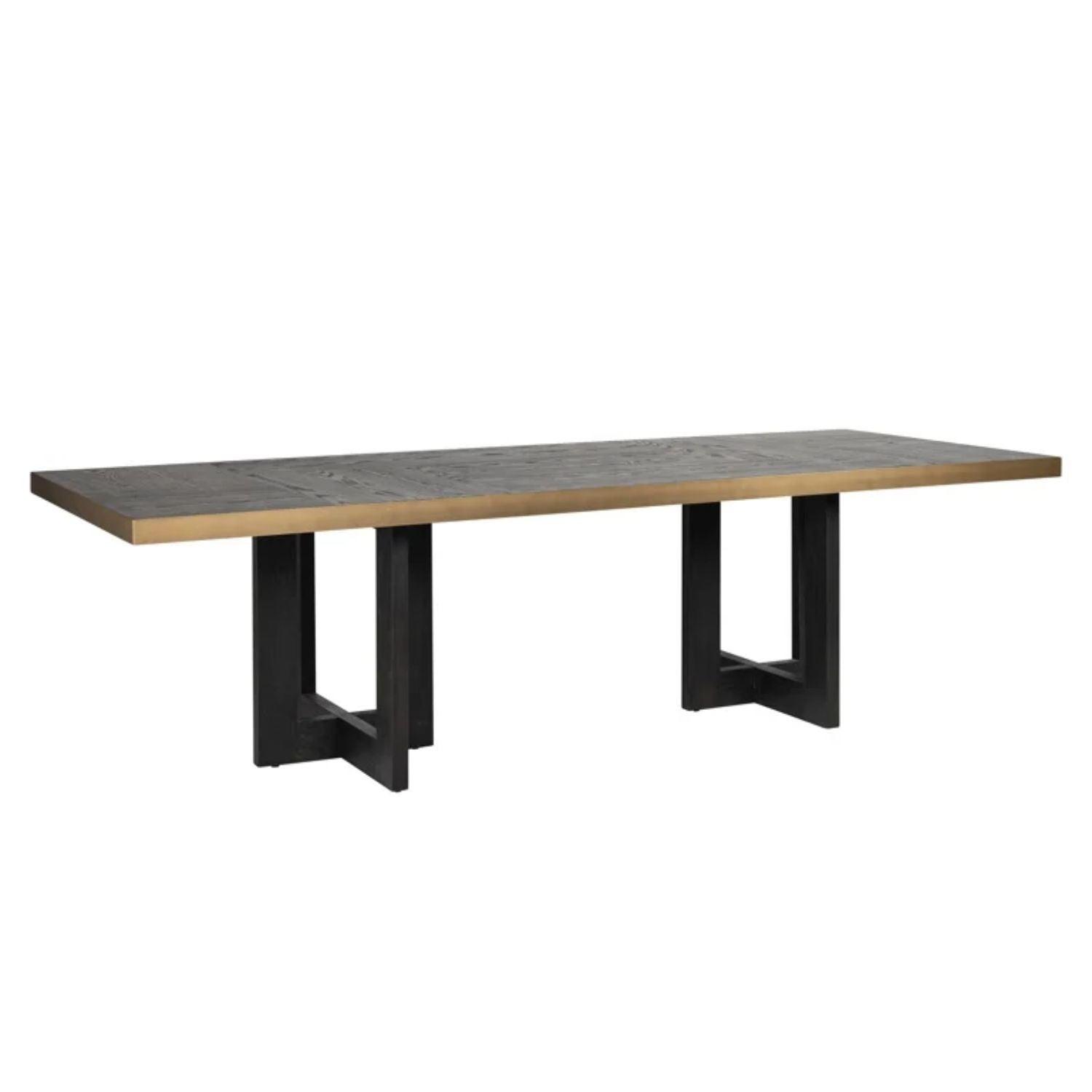 Richmond Interiors Cambon Dining Table In Coffee Brown & Black 7809 - Fellini Home Ltd