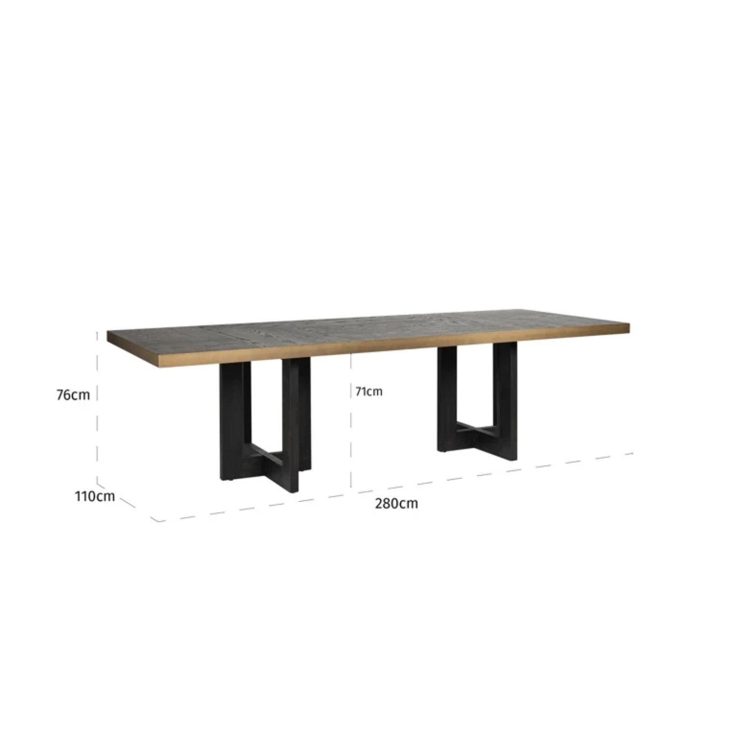 Richmond Interiors Cambon Dining Table In Coffee Brown &amp; Black 7809 - Fellini Home Ltd