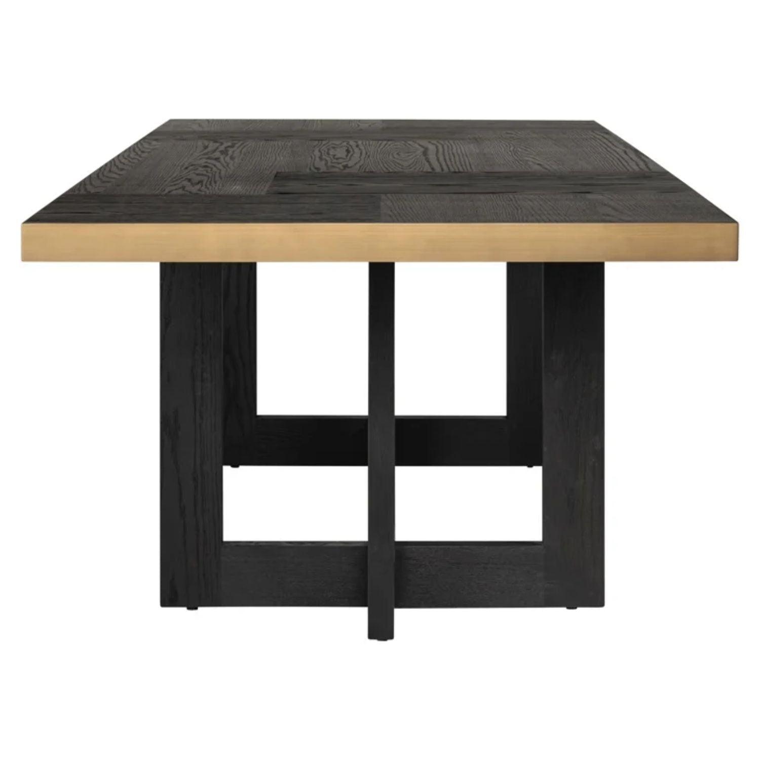 Richmond Interiors Cambon Dining Table In Coffee Brown &amp; Black 7809 - Fellini Home Ltd