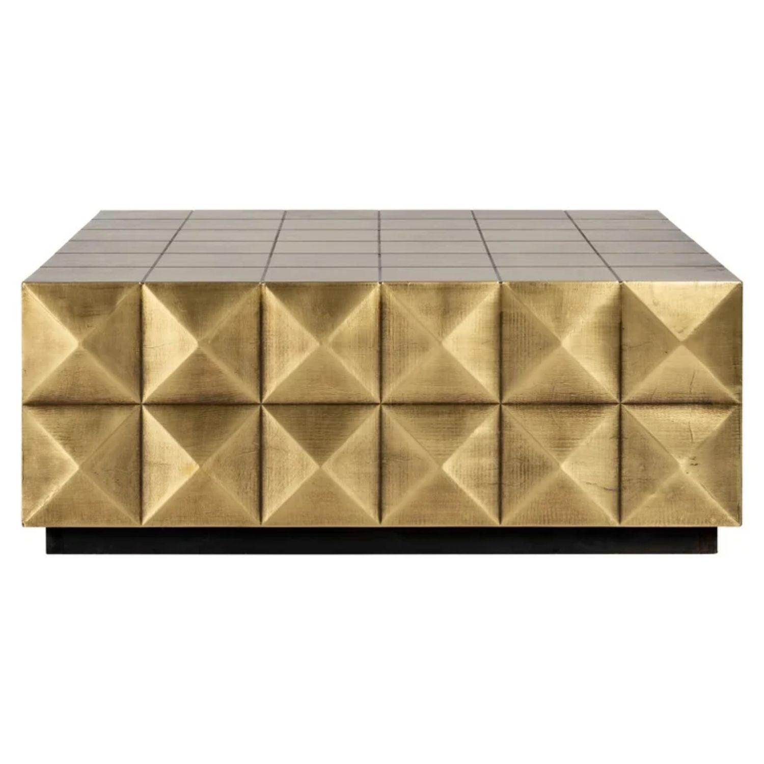 Richmond Interiors Collada Coffee Table In Brushed Gold 7587 - Fellini Home Ltd