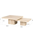 Richmond Interiors La Cantera Coffee Table Square Set of 2 - 7671 - Fellini Home Ltd