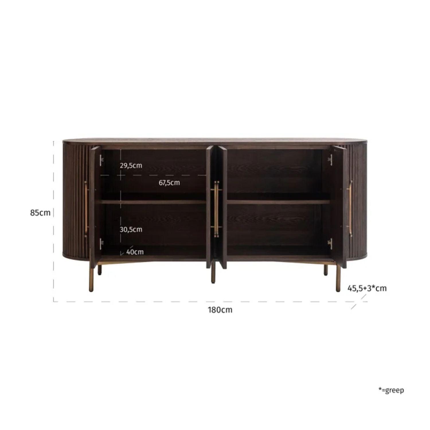 Richmond Interiors Luxor 4 Door Sideboard 7751 - Fellini Home Ltd