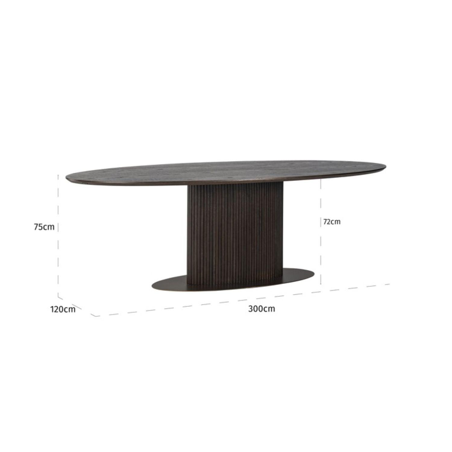 Richmond Interiors Luxor Oval Dining Table In Brown 7755 - Fellini Home Ltd