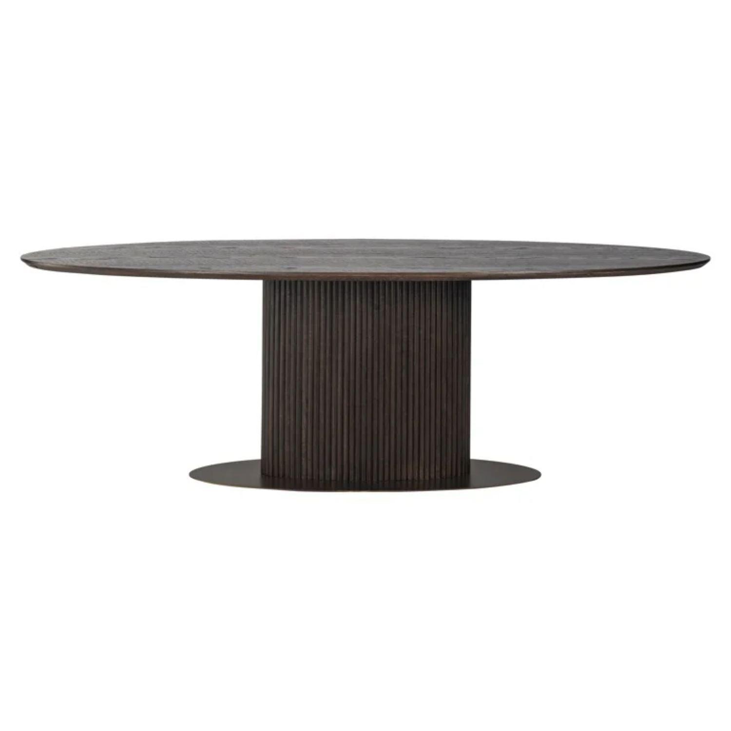 Richmond Interiors Luxor Oval Dining Table In Brown 7755 - Fellini Home Ltd