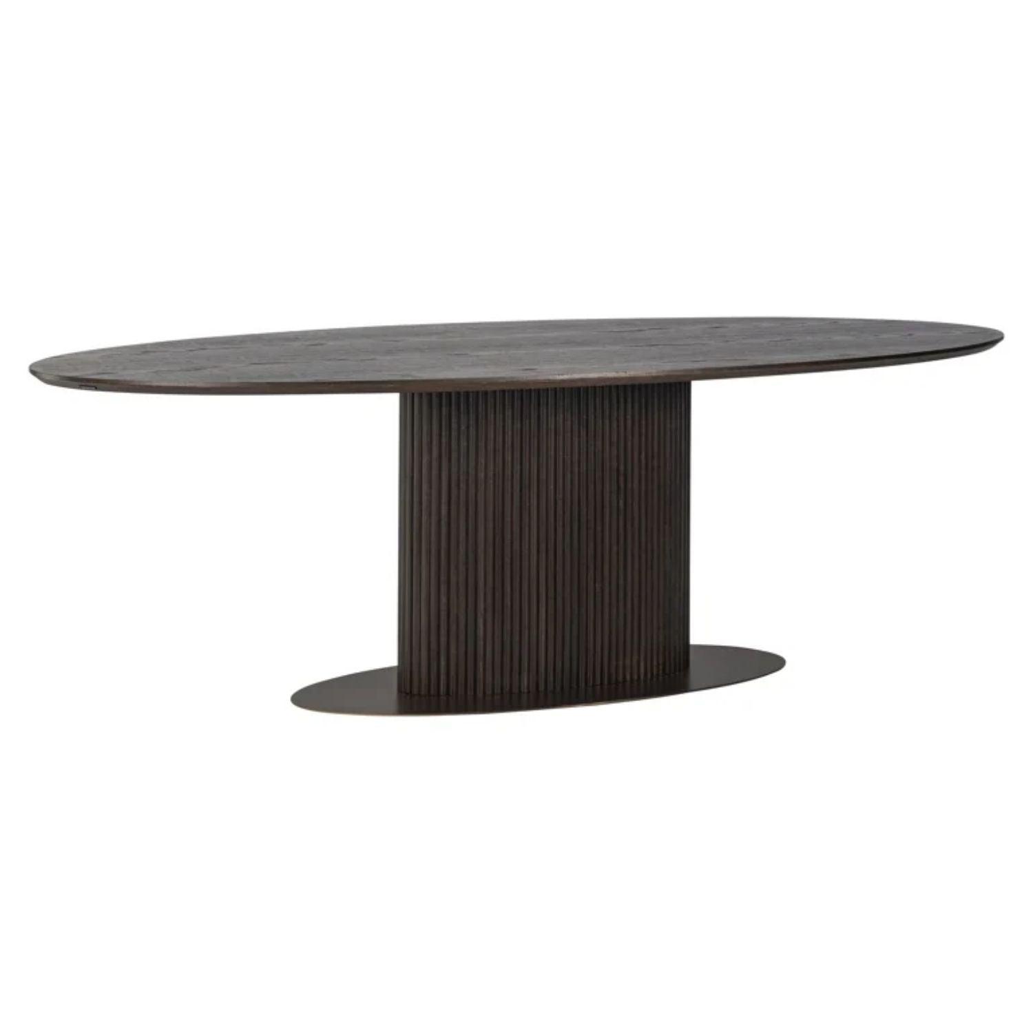 Richmond Interiors Luxor Oval Dining Table In Brown 7755 - Fellini Home Ltd