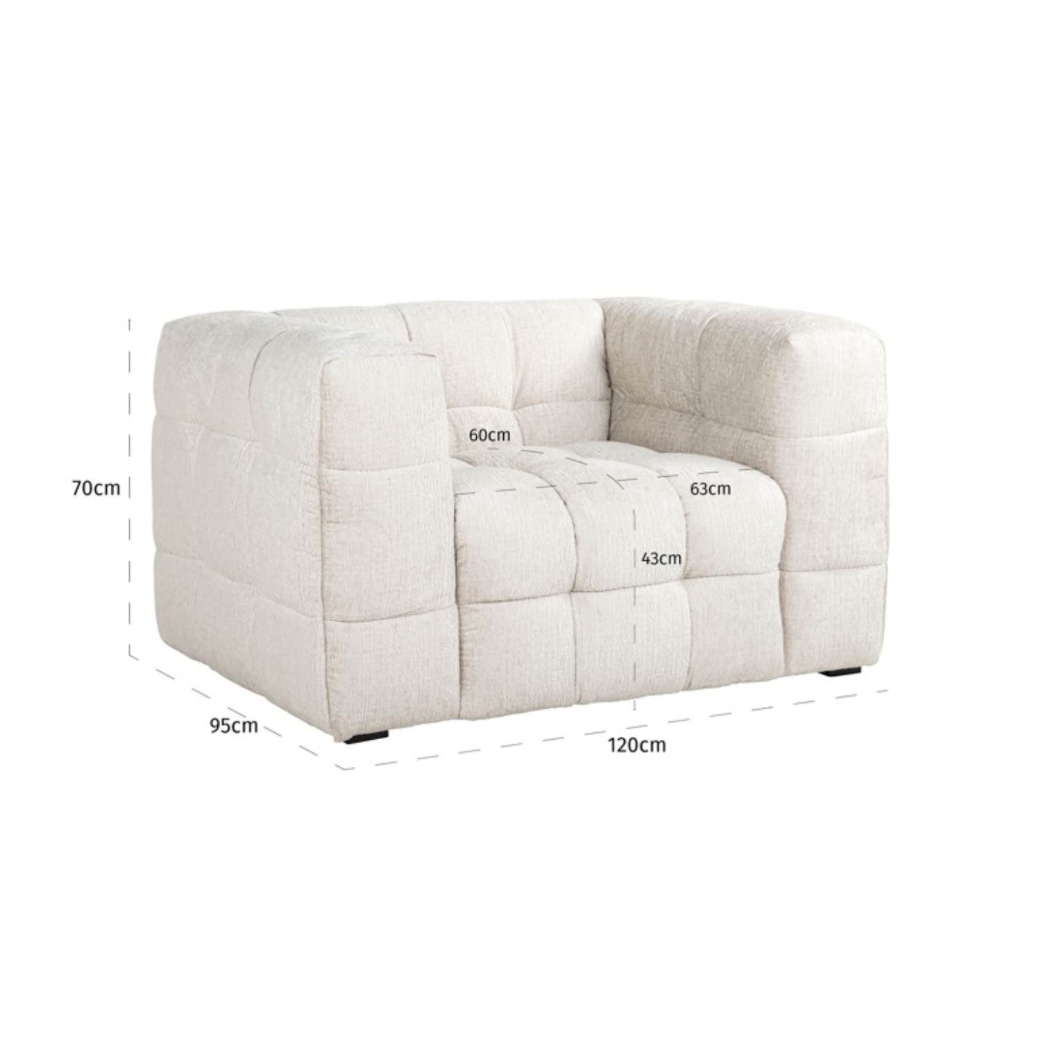 Richmond Interiors Merrol Fusion Armchair In Cream S5152 FR - Fellini Home Ltd