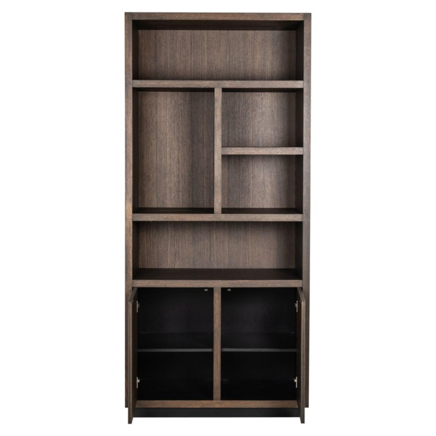 Richmond Interiors Oakura 2 Doors Left Split Brown Bookcase 6515 - Fellini Home Ltd