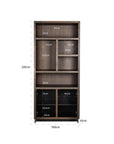 Richmond Interiors Oakura 2 Doors Left Split Brown Bookcase 6515 - Fellini Home Ltd