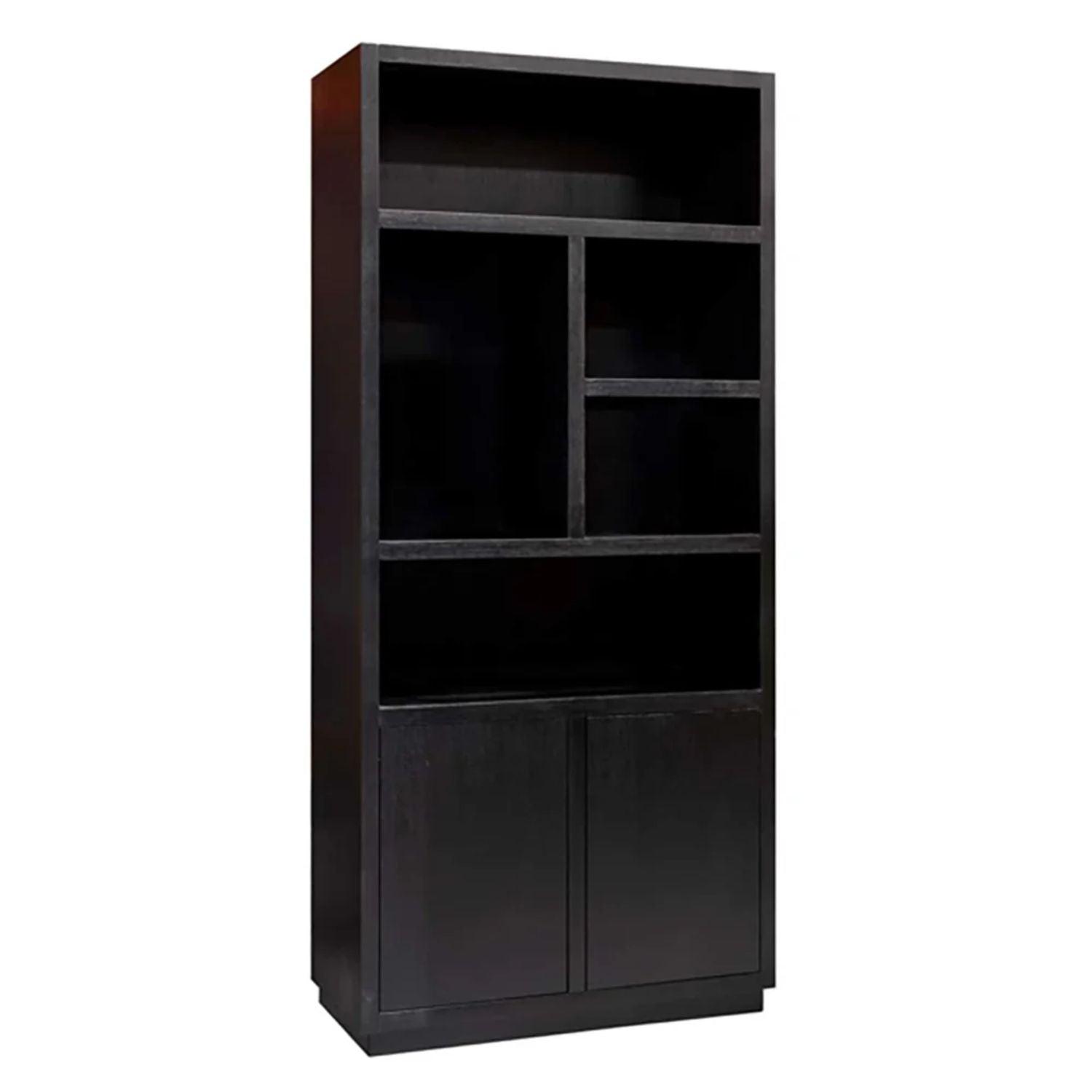 Richmond Interiors Oakura 2 Doors Left Split Brown Bookcase 6515 - Fellini Home Ltd