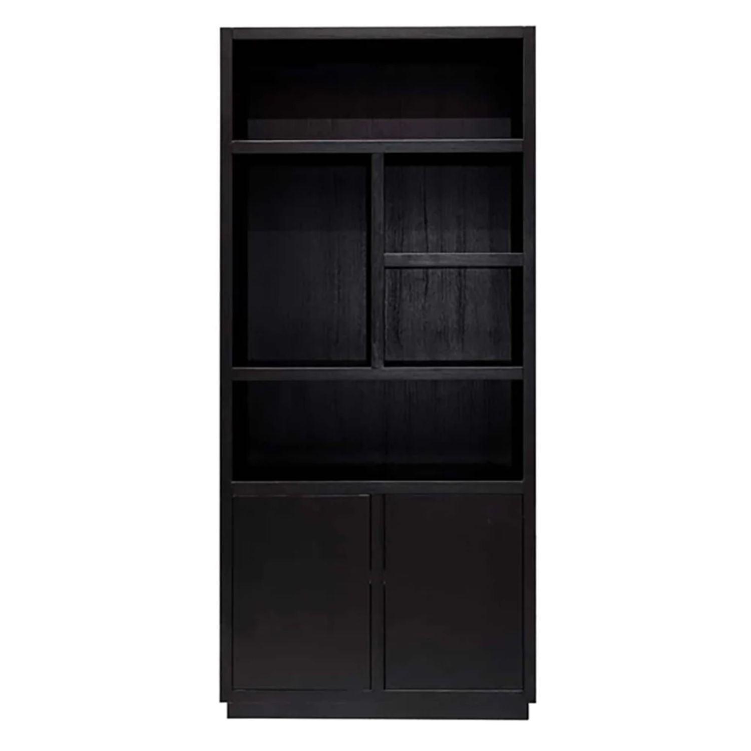 Richmond Interiors Oakura 2 Doors Left Split Brown Bookcase 6515 - Fellini Home Ltd