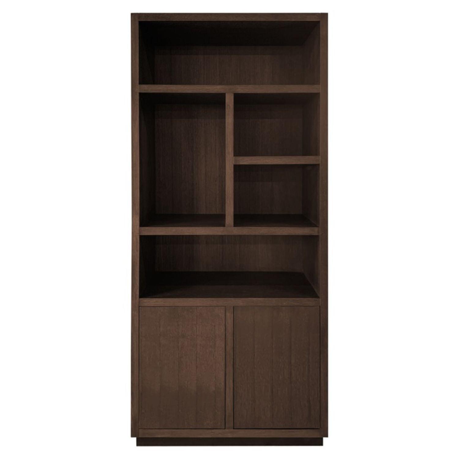 Richmond Interiors Oakura 2 Doors Left Split Brown Bookcase 6515 - Fellini Home Ltd