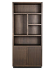 Richmond Interiors Oakura 2 Doors Left Split Brown Bookcase 6515 - Fellini Home Ltd