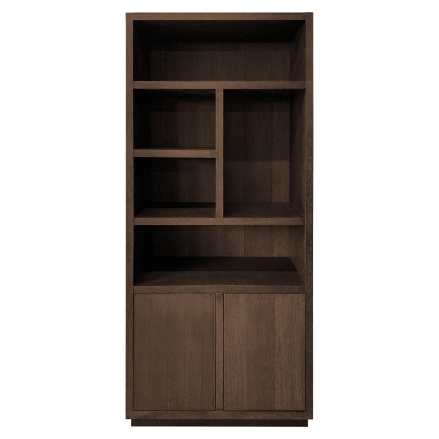 Richmond Interiors Oakura 2 Doors Right Split Brown Bookcase 6502 - Fellini Home Ltd