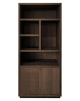 Richmond Interiors Oakura 2 Doors Right Split Brown Bookcase 6502 - Fellini Home Ltd