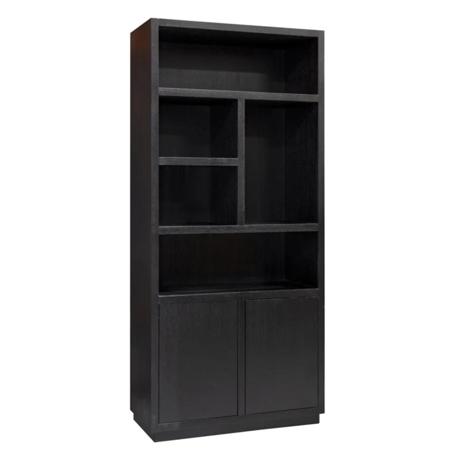 Richmond Interiors Oakura 2 Doors Right Split Brown Bookcase 6502 - Fellini Home Ltd