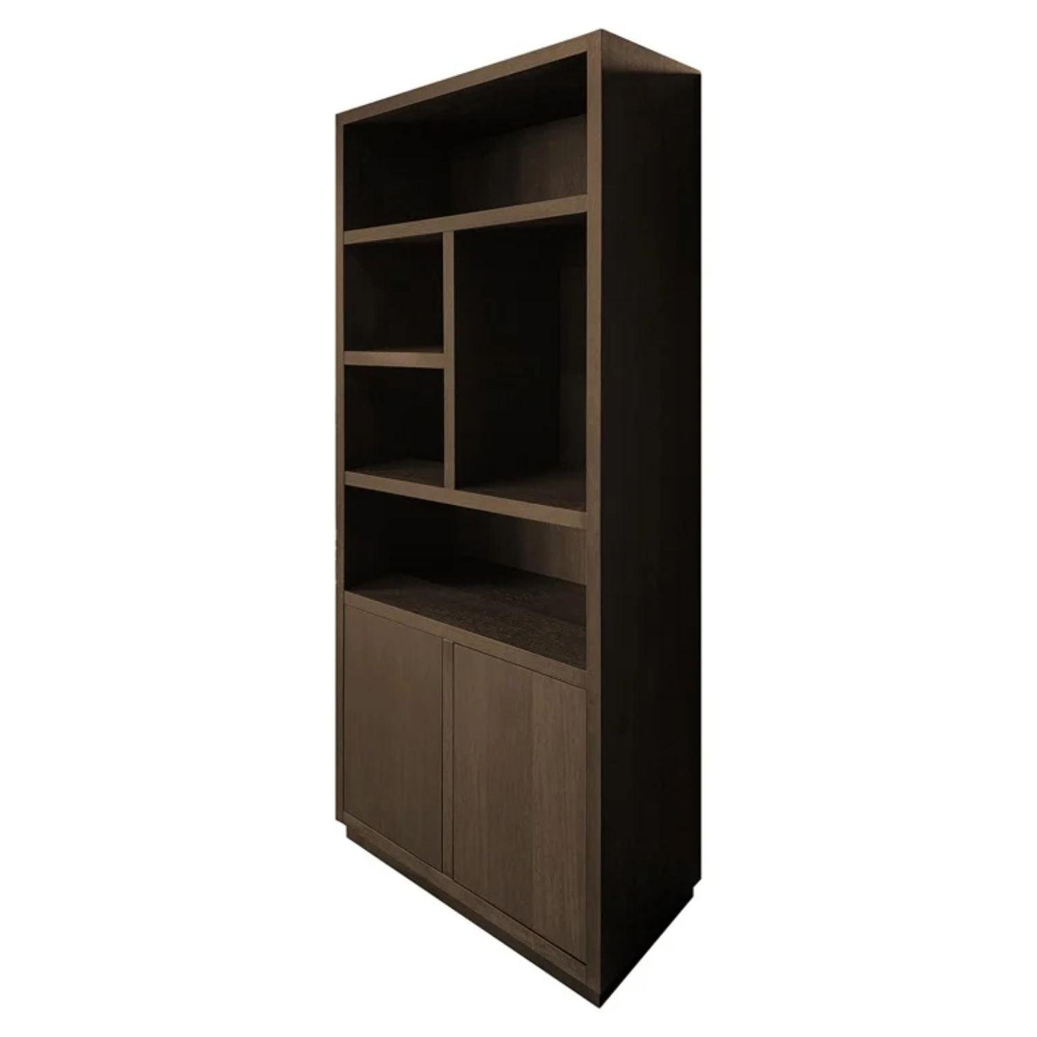 Richmond Interiors Oakura 2 Doors Right Split Brown Bookcase 6502 - Fellini Home Ltd