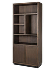 Richmond Interiors Oakura 2 Doors Right Split Brown Bookcase 6502 - Fellini Home Ltd