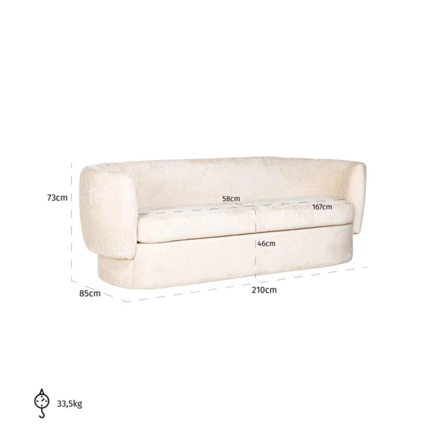 Richmond Interiors Sofa Donatella White Chenille S5132 - Fellini Home Ltd