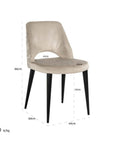 Richmond Interiors Tabitha Dining Chair in Trendy Nature and Quartz Khaki S4482 FR - Fellini Home Ltd