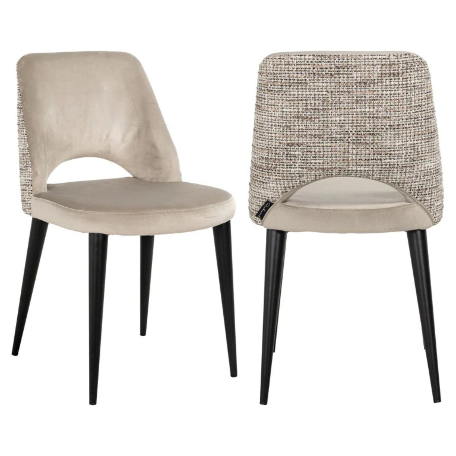 Richmond Interiors Tabitha Dining Chair in Trendy Nature and Quartz Khaki S4482 FR - Fellini Home Ltd